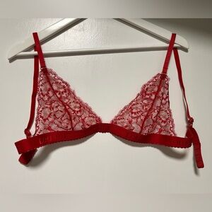 Lounge Red Lace Bralette